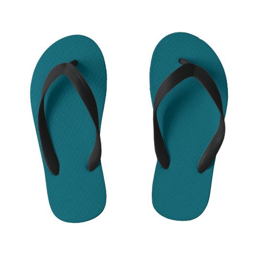 Effene turquoise achtergrond met een subtiele text kinder teenslippers (Voetbed)