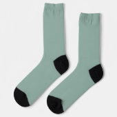 Effene Zachte Licht Pastel Salie Mosgroen Kleur Sokken (Links)
