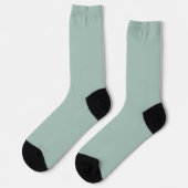 Effene Zachte Licht Pastel Salie Mosgroen Kleur Sokken (Links)