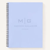 Effene zachte lucht lichte pastel babyblauwe kleur notitieboek (Voorkant)