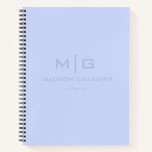 Effene zachte lucht lichte pastel babyblauwe kleur notitieboek (Voorkant)