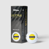 Effengele, Navy Blauwe Lint Naam Monogram Golfballen (Verpakking)