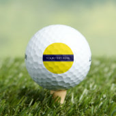 Effengele, Navy Blauwe Lint Naam Monogram Golfballen (Insitu Shirt)