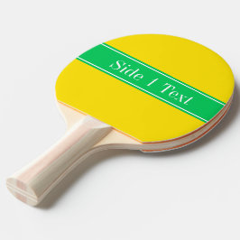 Effengroen Lint Naam Monogram Stevig Geel Tafeltennisbatje