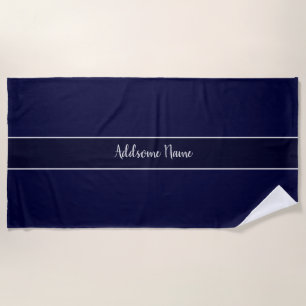 Effenkleurige moderne Navy Blauwe stijlvolle Strandlaken