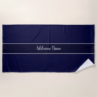 Effenkleurige moderne Navy Blauwe stijlvolle Strandlaken