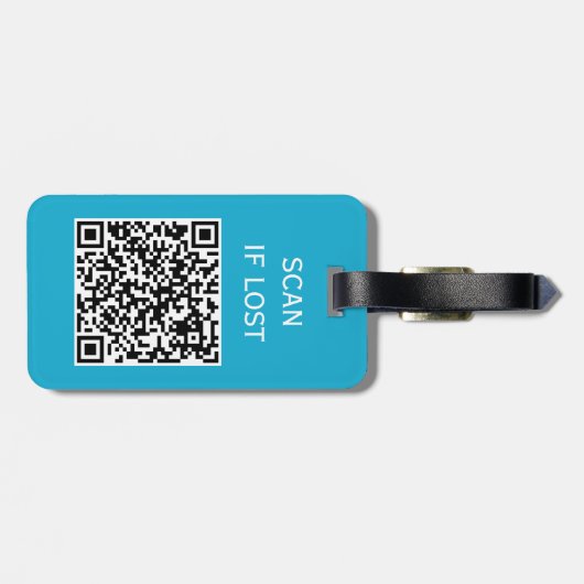 Effenkleurige QR-code Scan als verloren Geglazuurd Bagagelabel (Achterkant horizontaal)