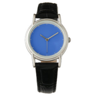 Effenvoudige effen kleur blauw met duidelijke mark horloge