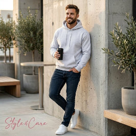 Efficiënt asgrijze hoodie voor mannen, ontworpen v
