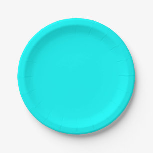 Efficiënt cyaan 7 inch rond papieren feestbord bordje