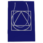 Efficiënt Middenblauw Elegant Modern Minimalistisc Medium Cadeauzakje (Voorkant)