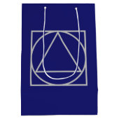 Efficiënt Middenblauw Elegant Modern Minimalistisc Medium Cadeauzakje (Achterkant)