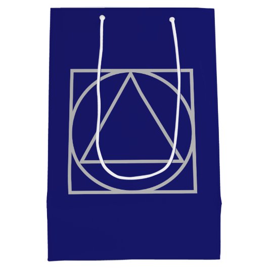 Efficiënt Middenblauw Elegant Modern Minimalistisc Medium Cadeauzakje (Achterkant)