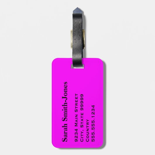 Efficiënt Roze Bagagelabel (Achterkant verticaal)