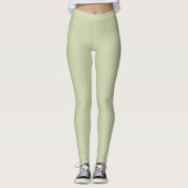 Efficiënt Zacht Licht Pastel Salie Mos Groen Kleur Leggings (Voorkant)