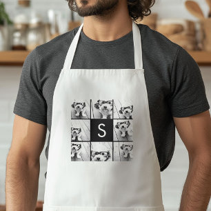 Efficiënt Zwarte Foto Collage Aangepaste Monogram Standaard Schort