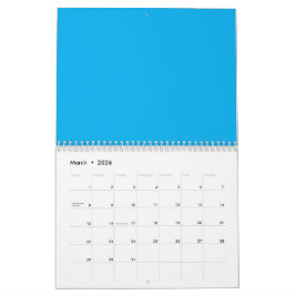 Efficiënte Cyaanblauwe Achtergrond | Zomer Minimaa Kalender