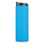 Efficiënte Cyaanblauwe Achtergrond | Zomer Minimaa Thermosbeker (Geroteerd rechts)