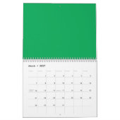 Efficiënte groene achtergrond – Minimalistische sj Kalender (Mar 2027)