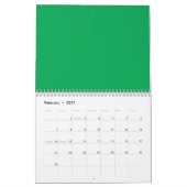 Efficiënte groene achtergrond – Minimalistische sj Kalender (Feb 2027)