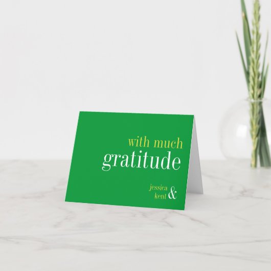 Efficiënte groene typografie moderne bedankbrief bedankkaart (Voorkant)