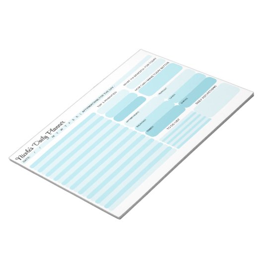 Efficiënte moderne blauwe dagelijkse planner to-do notitieblok (Schuin)