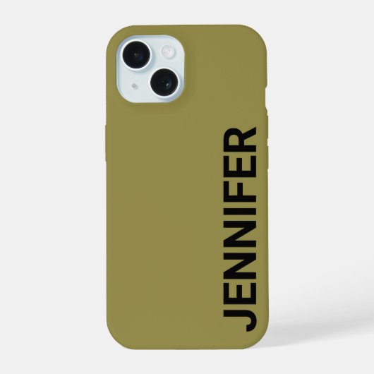 Efficiënte Offbeat Groene Aangepaste Naam iPhone 15 Case (Achterkant)