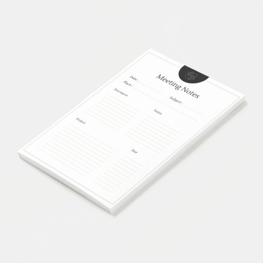 Efficiënte vergadernotities Sjabloon Post-it® Notes (Schuin)