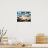 Efficiënte zonnepanelen met Blue Sky achtergrond Poster (Keuken)