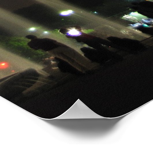 Effiel bij nacht poster (Hoek)