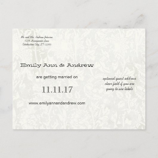 Effiel Tower  Love Bird Save the Date Aankondigingskaart (Achterkant)