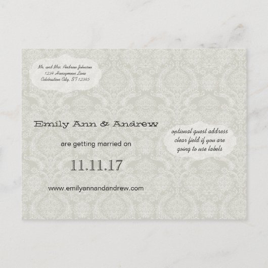 Effiel Tower  Love Bird Save the Date Aankondigingskaart (Achterkant)