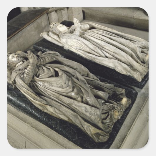 Effigies of Henri II en Catherine de Medici Vierkante Sticker (Voorkant)