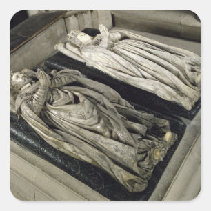 Effigies of Henri II en Catherine de Medici Vierkante Sticker