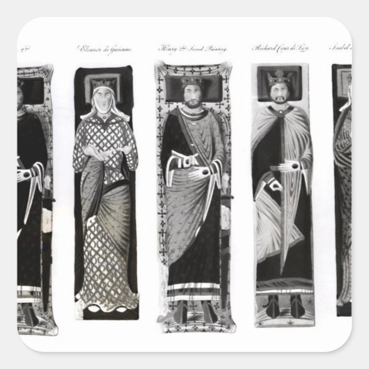 Effigies of Henry II Eleanor of Aquitaine Vierkante Sticker (Voorkant)