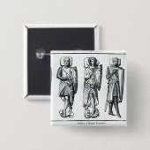 Effigies of Knight Templars Vierkante Button 5,1 Cm (Voorkant /achterkant)