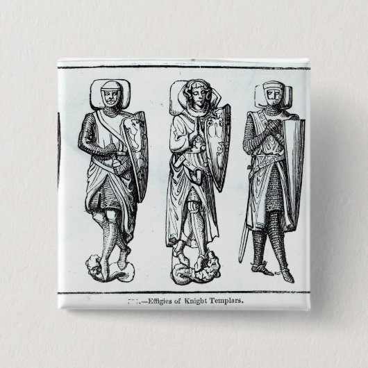 Effigies of Knight Templars Vierkante Button 5,1 Cm (Voorkant)