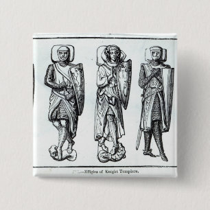 Effigies of Knight Templars Vierkante Button 5,1 Cm