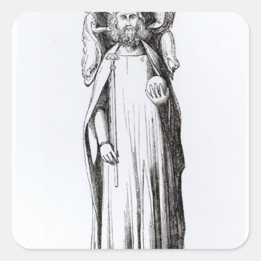 Effigy of Edward II van Gloucester Cathedral Vierkante Sticker (Voorkant)