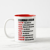 Effin Grammar Lesson Humor, daar zijn ze Tweekleurige Koffiemok (Links)