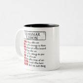 Effin Grammar Lesson Humor, daar zijn ze Tweekleurige Koffiemok (Voorkant links)