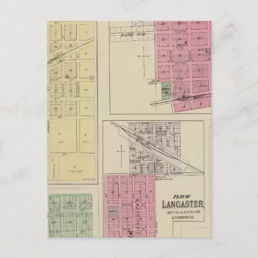 Effingham, Muscotah, Lancaster, Kansas Briefkaart (Voorkant)