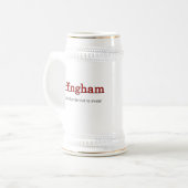 Effingham Stein Red zweert liever niet Bierpul (Voorkant links)