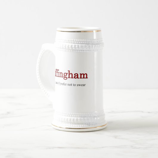 Effingham Stein Red zweert liever niet Bierpul (Voorkant links)