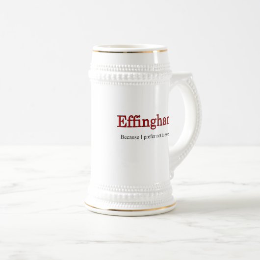 Effingham Stein Red zweert liever niet Bierpul (Voorkant rechts)