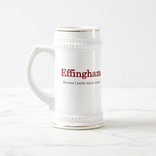 Effingham Stein Red zweert liever niet Bierpul (Links)