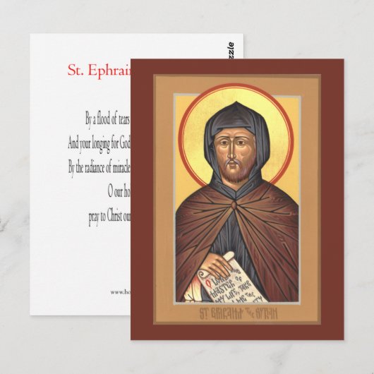 Efraim de Syrische Gebed Kaart (Voorkant / Achterkant)