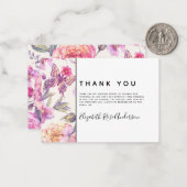 EFRO Floral Butterfly Sympathie Funeral Dank u Notitiekaartje (Voorkant / Achterkant in situ)