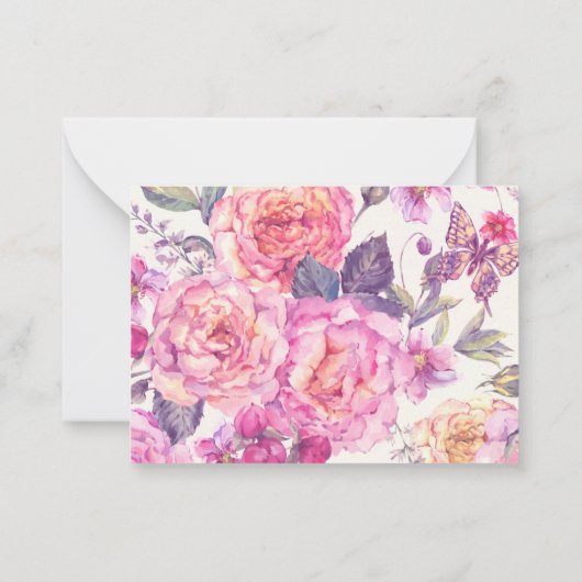 EFRO Floral Butterfly Sympathie Funeral Dank u Notitiekaartje (Achterkant)