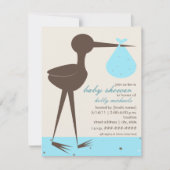 Eg Blue Baby shower van Sophisticated Stork Robin Kaart (Voorkant)
